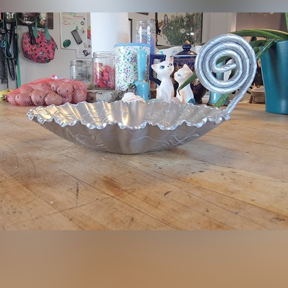 Farber and Shlevin Hand Wrought Aluminum Candy Dish - Picture 3 of 4